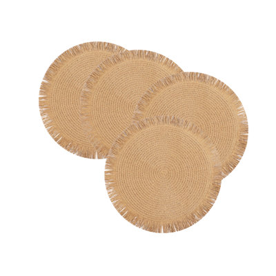 Ensemble de napperons tissés ronds 15 po, ensemble de 4
