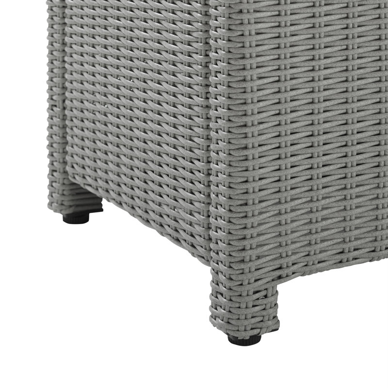 Table basse en osier Leandra, Gris