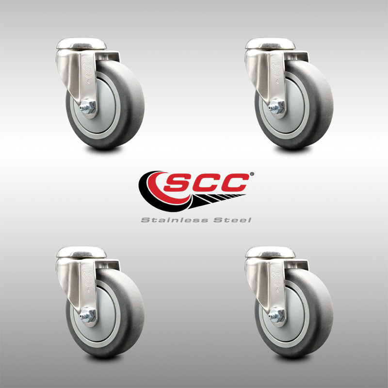 Ensemble de roulettes pivotantes en acier inoxydable 316SS