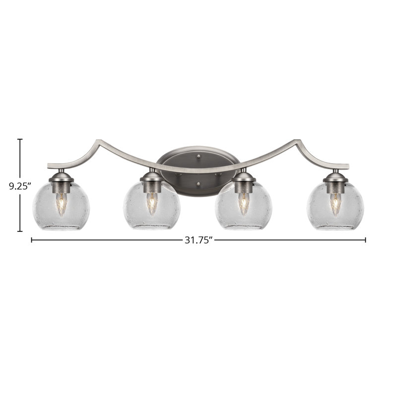 Zilo 4 Light Bath Bar, Transparent, Gray