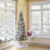 Lighted Flocked Artificial Fir Christmas Tree - Stand Included