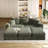 82.7" Upholstered Corduroy Sofa, 6 Piece No Assembly Required Sleeper Couch with Ottomans-376268999-386321054