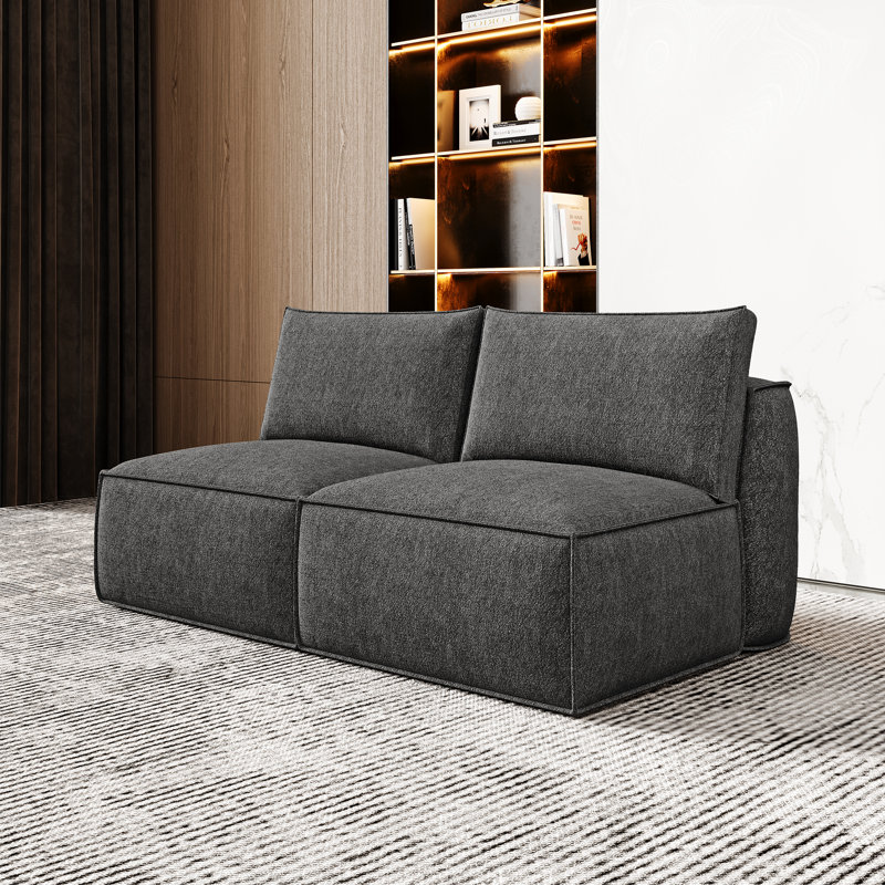 Canapé modulaire en chenille Boneless, Gris