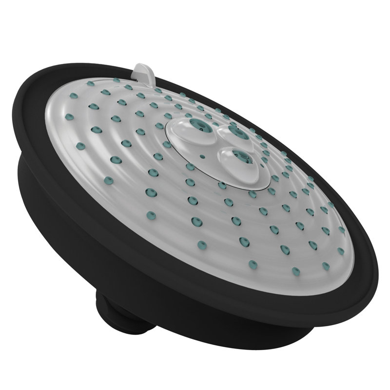 Multi Function Fixed Shower Head, Flat Black