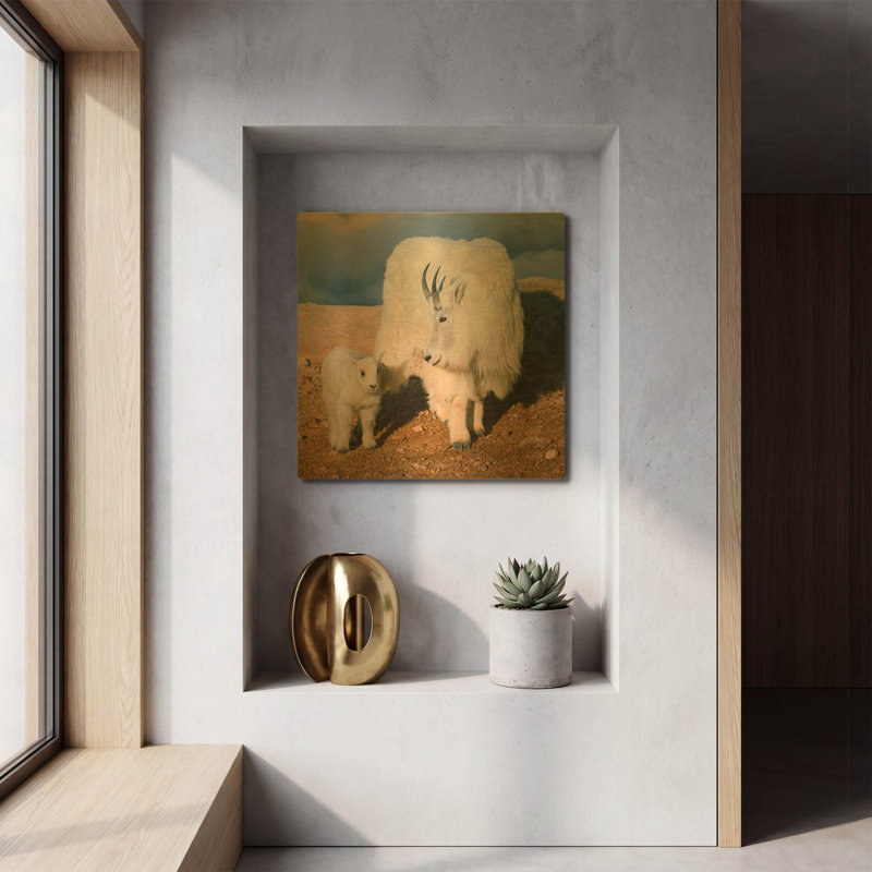 « Au-dessus des nuages, mère et enfant » de Lena Owens, tableau mural en métal doré, 30,5 x 30,5 cm, 12 po x 12 po