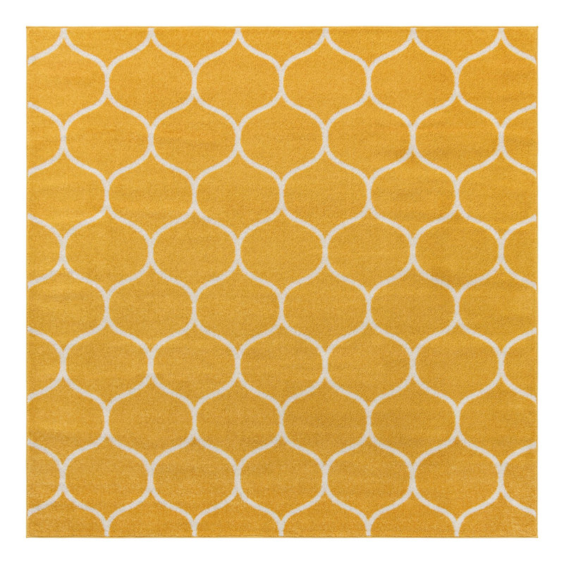 Tapis jaune Lllan, Carré 7 pi 10 po