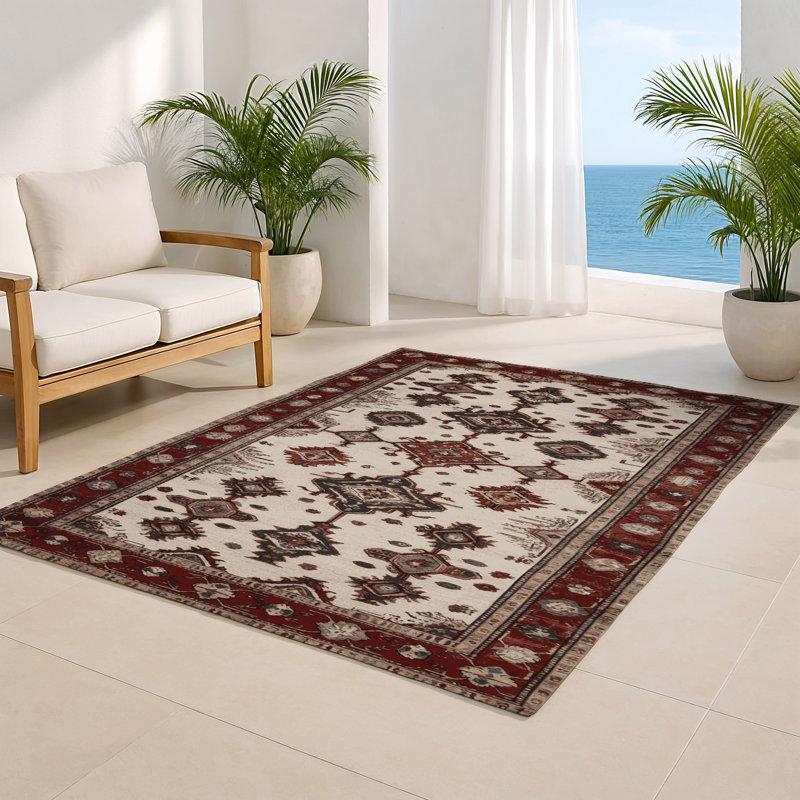 Turkish Black Indoor and Outdoor Area Rug, Rectangle 4' x 6'