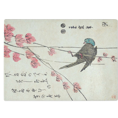 Tempered Glass Bird on the Ivy Chopping Board