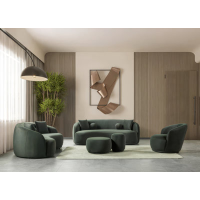 Velours Bonna 3 pièces vert