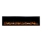 Ultra Thin Aerus Slim Recessed or Wall Mounted Electric Fireplace, Alexa or Google Home Compatible, WiFi, Logs & Crystals, Remote Control