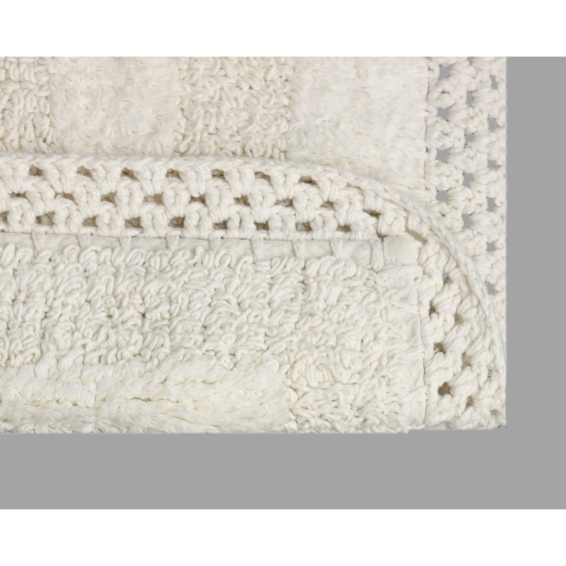 Adiraica 100% Cotton Bath Rug, Ivory