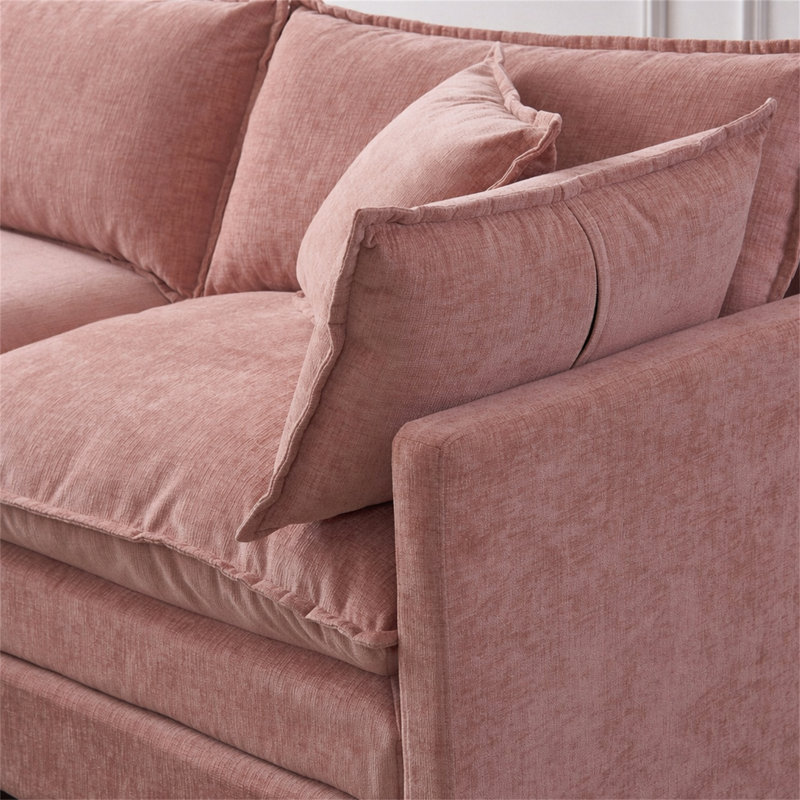 Canapé modulaire de 105 po, Rose, Orienté vers la gauche