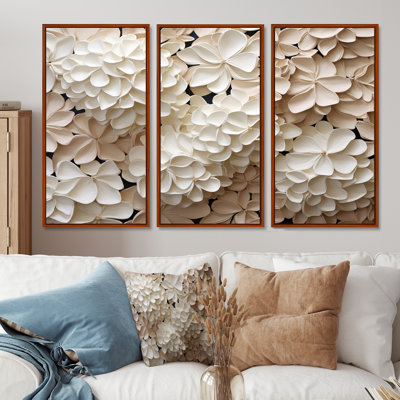 Rétro minimalisme hydrangée II - ensemble d'art mural hortensia