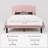 Chic Teddy Fleece Upholstered Platform Bed With Curve-Shaped Headboard, Modern Soft Boucle Fabric Bed Frame, Solid Wood Slat Support, No Box Spring Needed-690526388-690526392