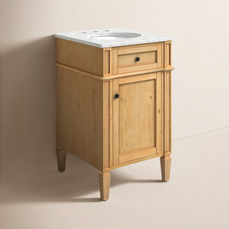 Ensemble de meuble-lavabo simple 21 po Rivers, Brun clair