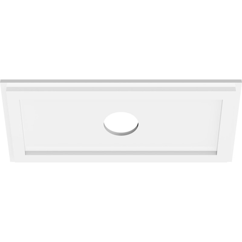 Rectangle Architectural Grade PVC Contemporary Ceiling Medallion 3" Inside Diameter, 10" H x 20" W x 1" D