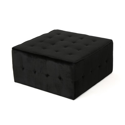 Très grand cocktail Parry avec velours - noir, sans assemblage, l 31 po x P 31 po x H 15,45 po, carré noir, assemblage, 31 x 31 x 15,45