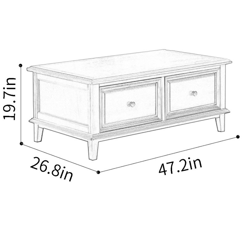 American double-sided four-drawer end table