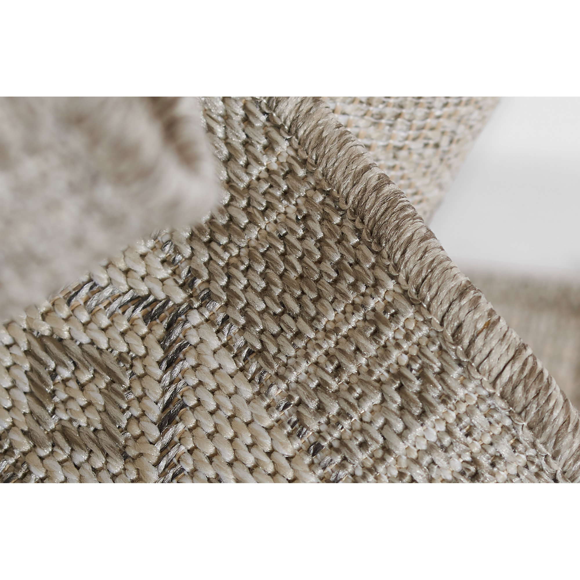 Pavia Gray/Beige Indoor/Outdoor Rug, Rectangle 6'6" x 9'