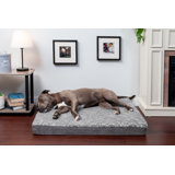 Two-Tone Faux Fur and Suede Deluxe Orthopedic Dog Bed