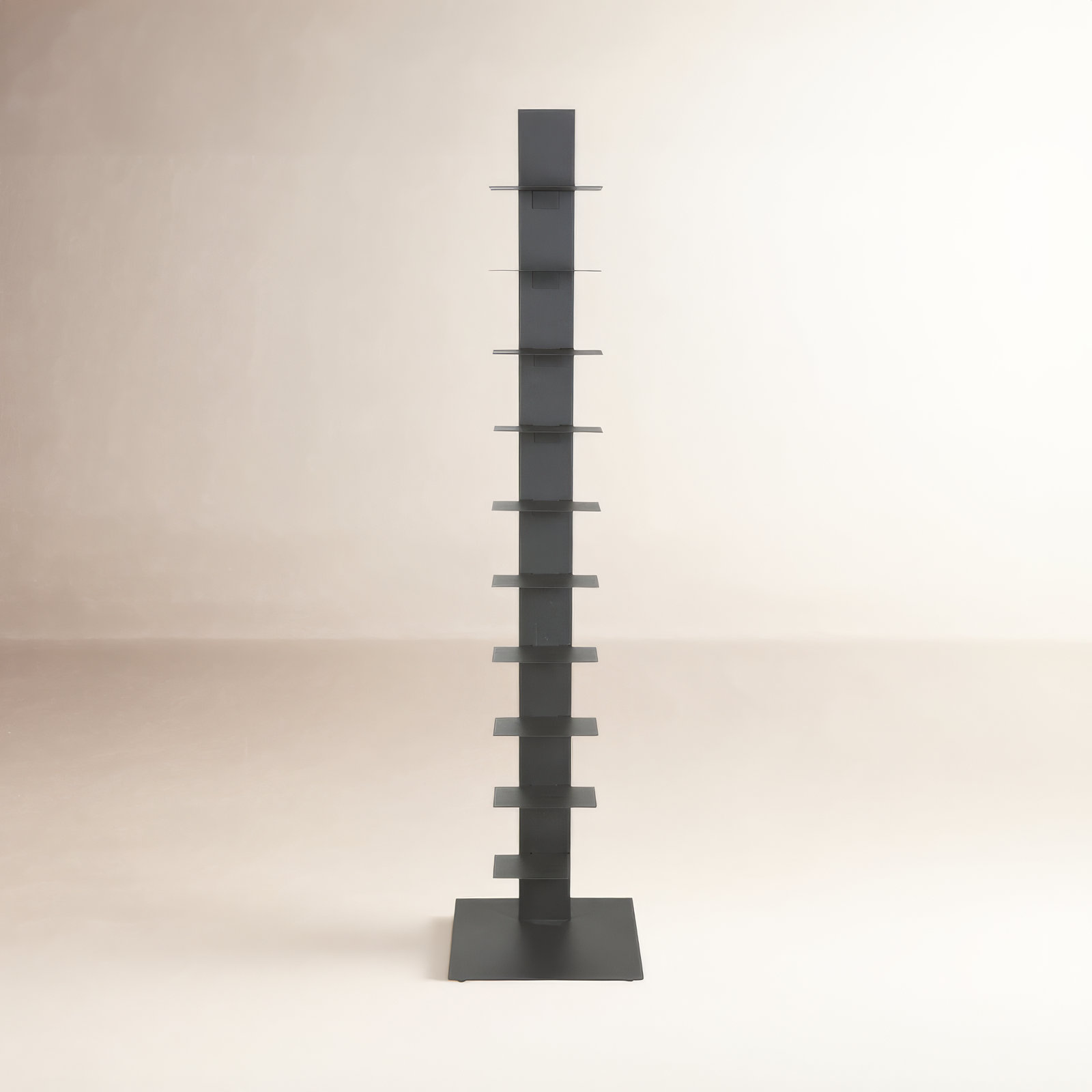 Ajax 14" Steel Bookcase, Anthracite