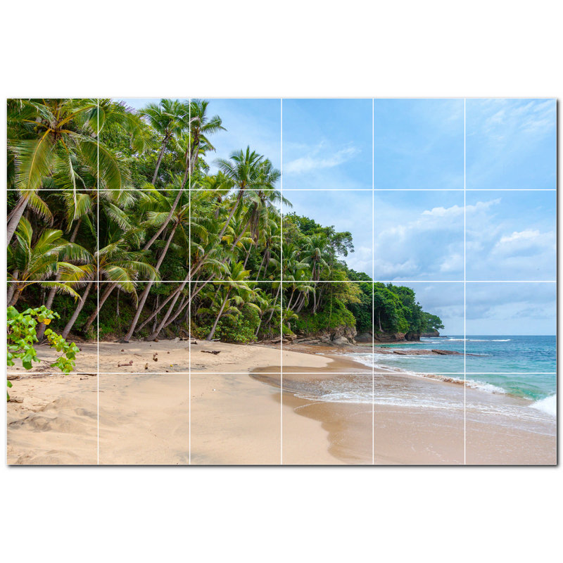 Murale en céramique satinée 6 "x 6" Beach Photo