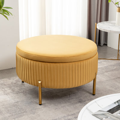 Mariantonietta Upholstered Round Storage Ottoman