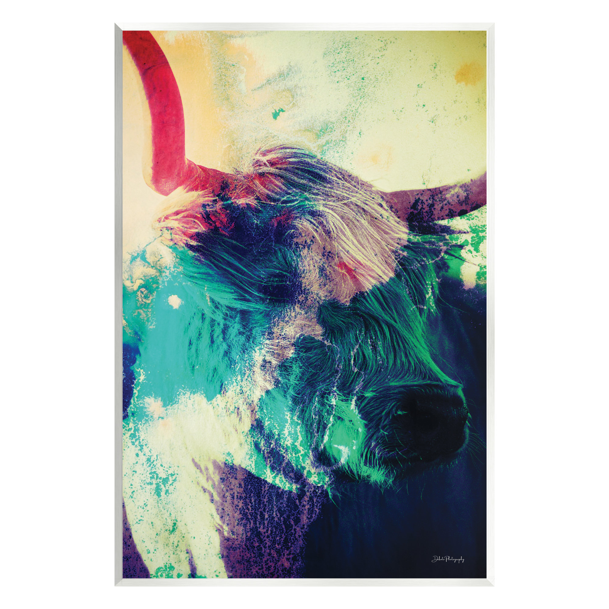 Stupell Industries Cattle With Abstract Hues Wall Plaque Art Design By ...
