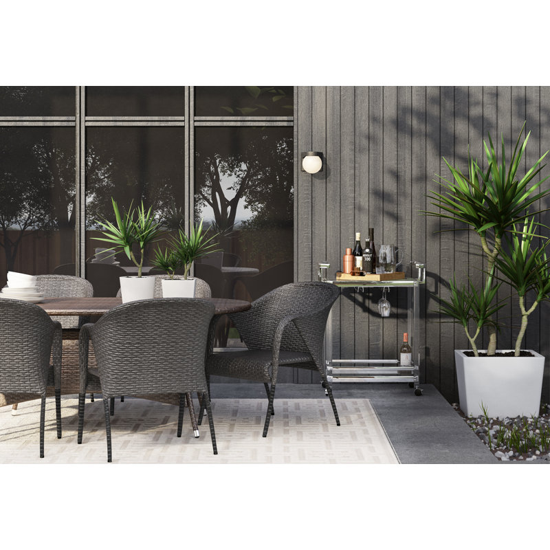 Leyland Oval Wicker/Rattan Outdoor Dining Table, Brown