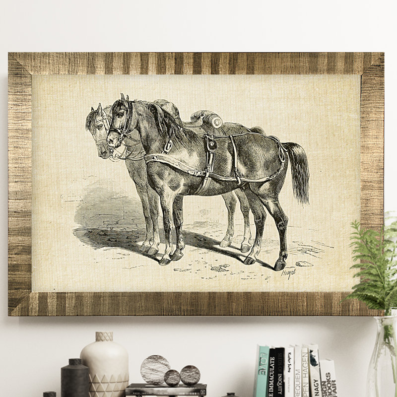 « équin plate i », reproduction, H 18 po x l 27 po x P 1,5 po, Pas de tapis, Toile tendue