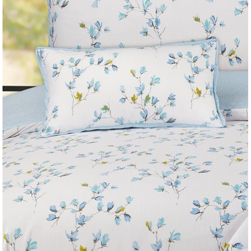Clemons 60% Cotton and 40% Polyester Zip Filled Cushion Pillow Cover, Blue