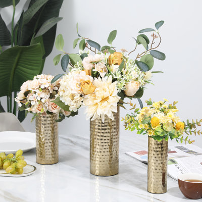 3 Pieces Metal Table Vase Set