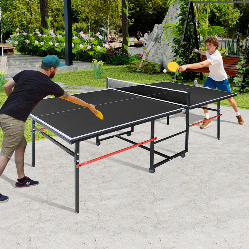 Foldable Table Tennis Table, Black