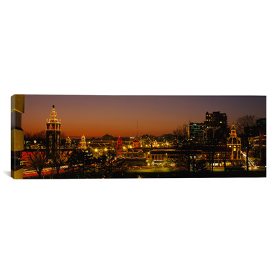 " Buildings Lit Up At Night, La Giralda, Kansas City, Missouri "