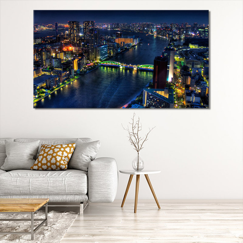 Tokyo Skyline - Wrapped Canvas Print, 31cm H x 51cm W x 2cm D
