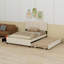 Lit plateforme tapissier avec 2 tiroirs et lit gigogne-941952080