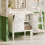 Retro Style Bathroom Vanity With Ceramic Sink Combo, Freestanding Single Vanity With 2 Drawers