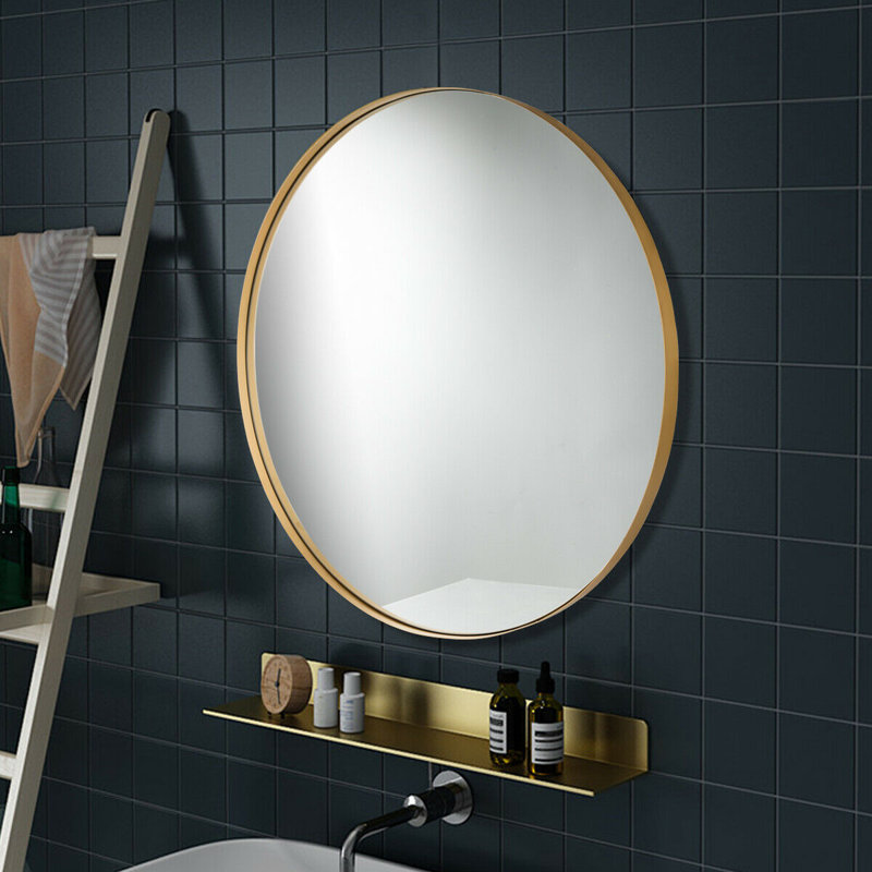 Miroir de salle de bain rond, Or