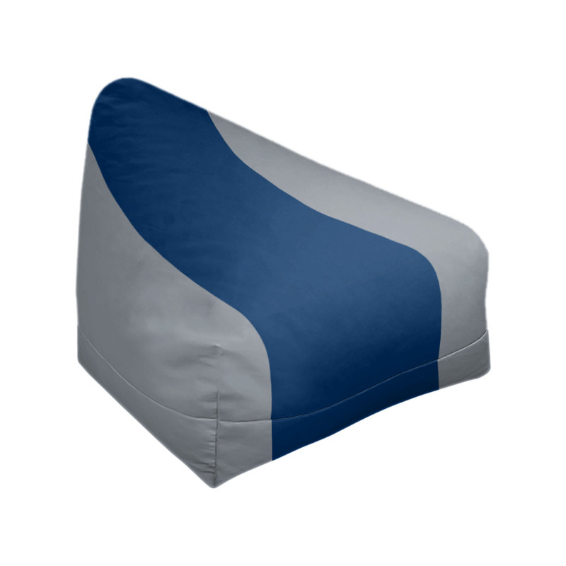 Bean Bag Cover, 42" H x 38" W x 2" D, Silver/Navy Blue