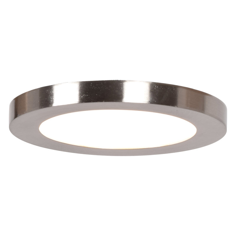 Weehawken Acrylic Flush Mount, 0.5" H x 5.5" W x 5.5" D, Brushed Steel