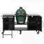 Large Grill Table For Big Green Egg, Outdoor Kitchen Island With Fold-Out Prep Table, Adjustable Shelves, And Spice Rack, Ideal For Outdoor Cooking And Entertaining.