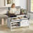 Wynny Lift-Top Coffee Table With Storage, 39.4" Farmhouse Wood Coffee Table With Removable Shelf, Sliding Barn Door Square Coffee Table For Living Room-1434136434