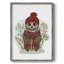«Owl in Tartan Scarf», reproduction encadrée - bois massif-292156497