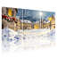 «Christmas Winter Village Snowy Night Lights», ensemble de 3 impressions murales sur toile-2145406909