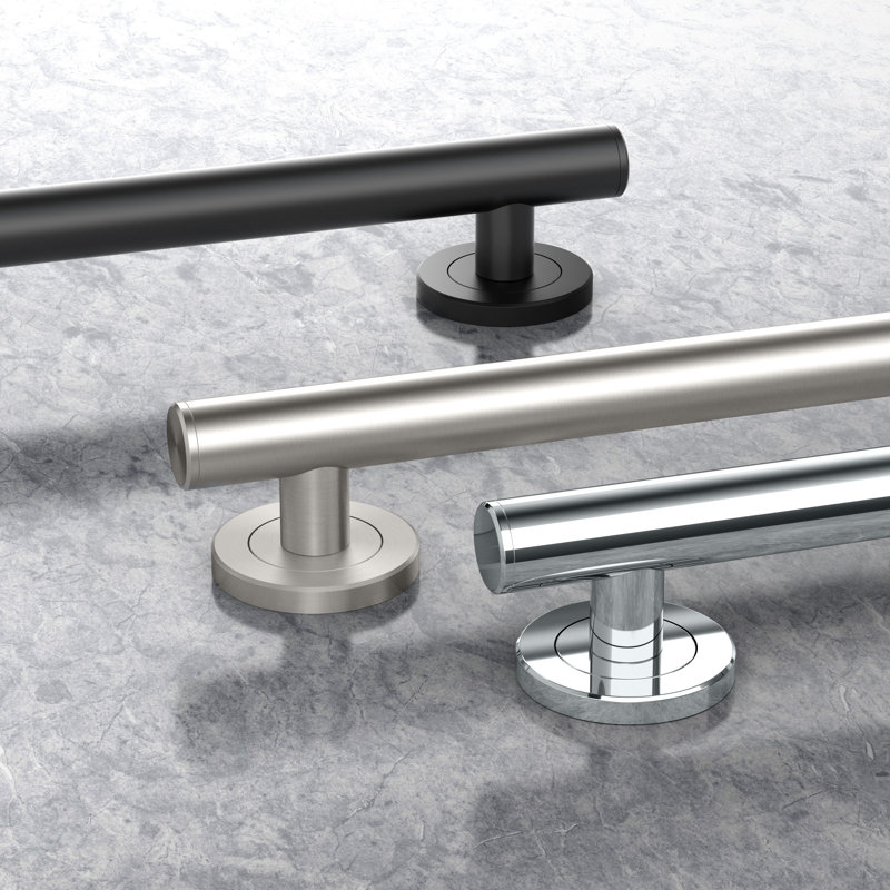 Latitude II Stainless Steel Wall Mount Grab Bar | ADA Compliant Safety Bar For Bathroom, Satin Nickel, 30"