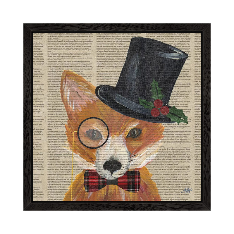 Holiday Animals III by Julie Derice - Floater Frame Print on Canvas, 66.04 cm H x 66.04 cm W, Black Framed