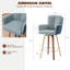 Tabouret de bar pivotant bleu à hauteur de comptoir avec pieds courbés-347923274