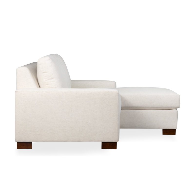Canapé modulaire à méridienne 2 pièces 115 po Jonie, Orienté à droite, Chenille Crypton® neige Nomad