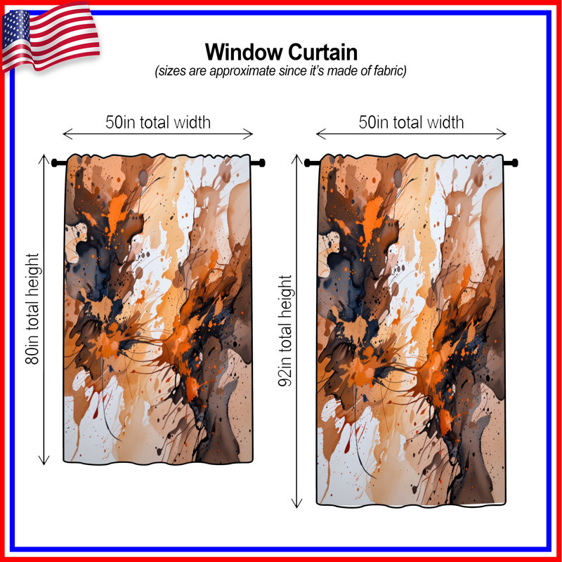 Rideaux abstraits, voilages et voilages à motif abstrait - 1 panneau, 50" x 80" - 1 Panel, Transparent
