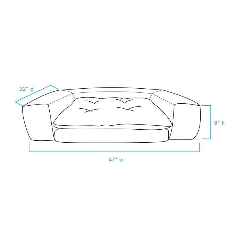 Large Rectangle Pet Couch, Brown, Petit (l 47 po x P 32 po x H 9 po), Vert